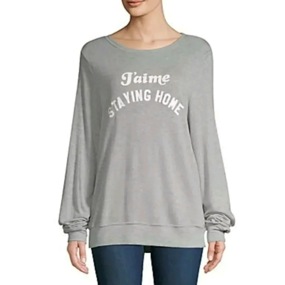 Wildfox J’aime Staying At Home Slouchy Sweatshirt